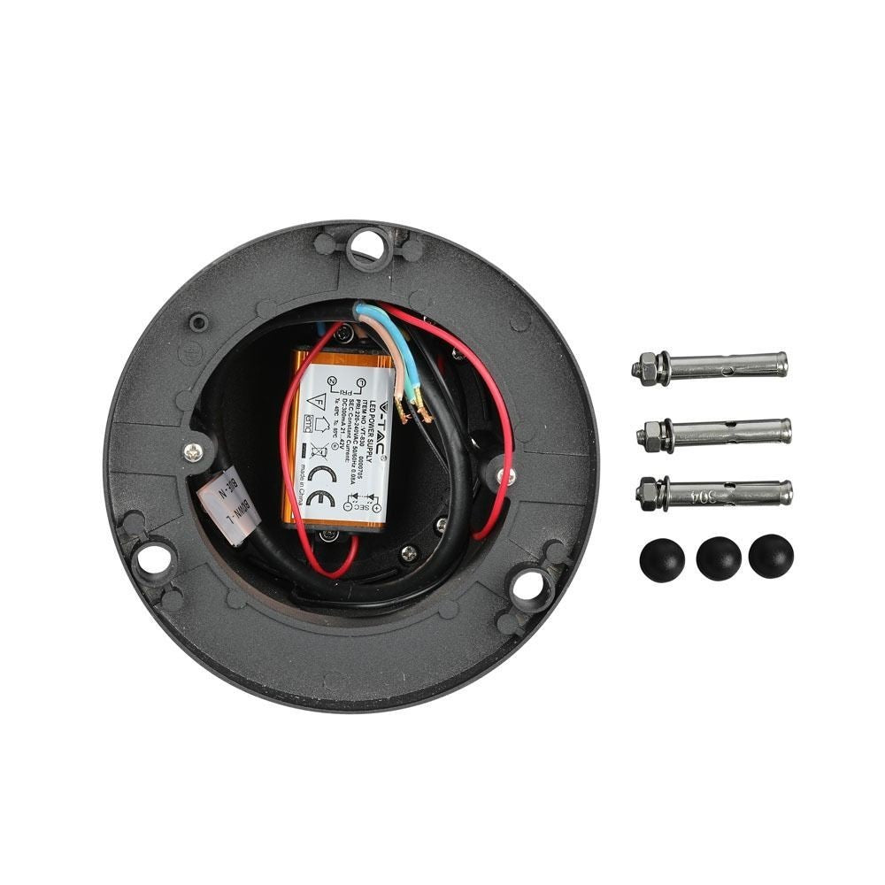 V-Tac 10W LED Havelampe - Sort, 25 cm, Vandtæt, 230V, 450lm, RA80