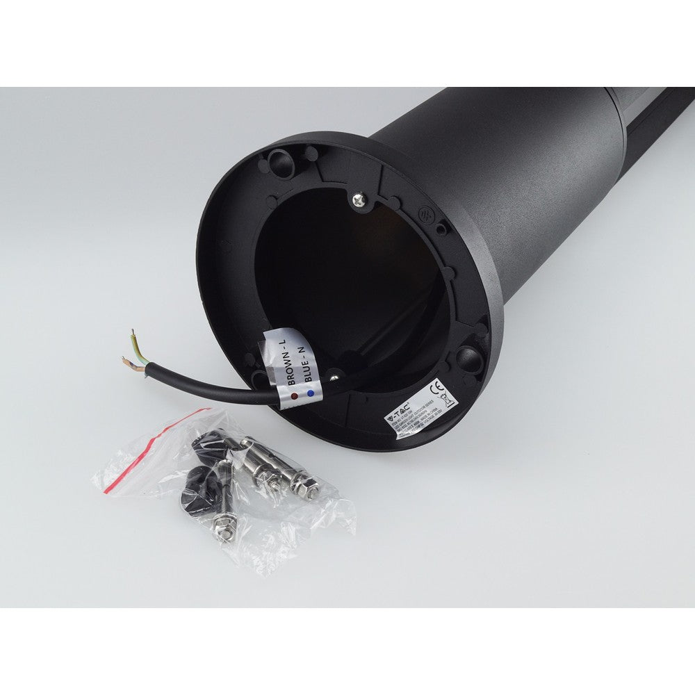 V-Tac 10W LED Havelampe - Sort, 25 cm, Vandtæt, 230V, 450lm, RA80