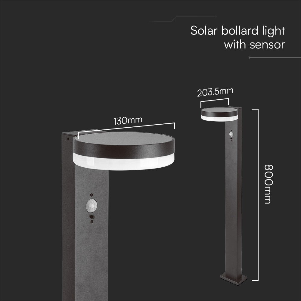 5,5W LED Solcelle Pullertlampe med PIR Sensor og IP54 Beskyttelse