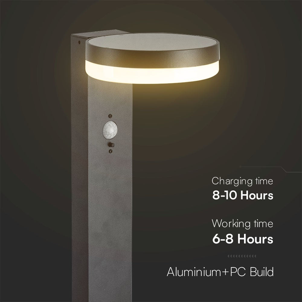 5,5W LED Solcelle Pullertlampe med PIR Sensor og IP54 Beskyttelse