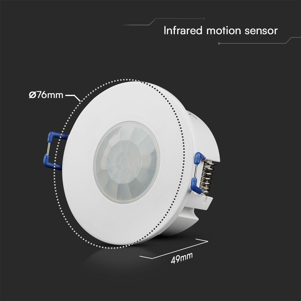 COB PIR Sensor med 360° detekteringsrækkevidde, hvid hus