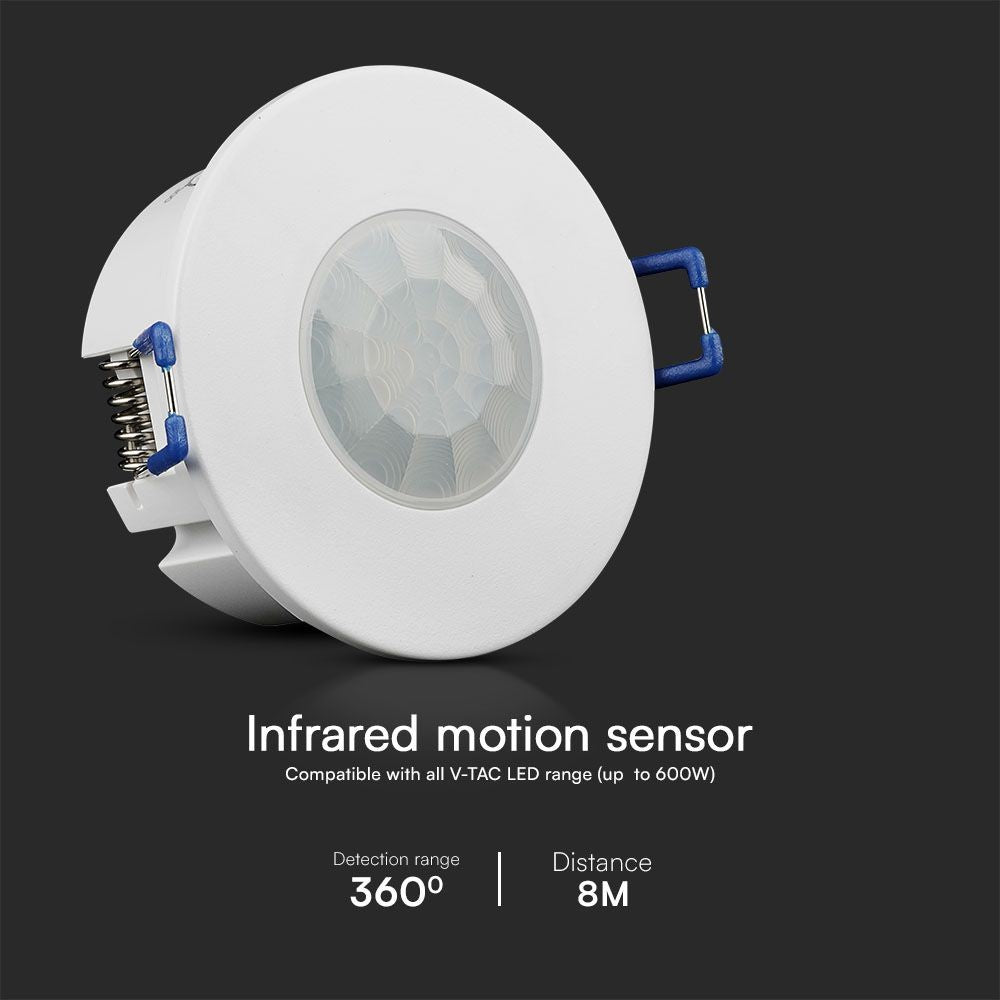 COB PIR Sensor med 360° detekteringsrækkevidde, hvid hus