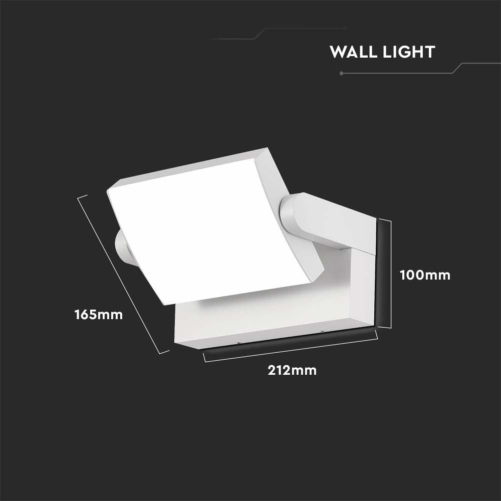 17W LED Væglampe - 3000K, Hvidt Hus, IP65, Effekt: 17W, 2520lm, RA80, IP65