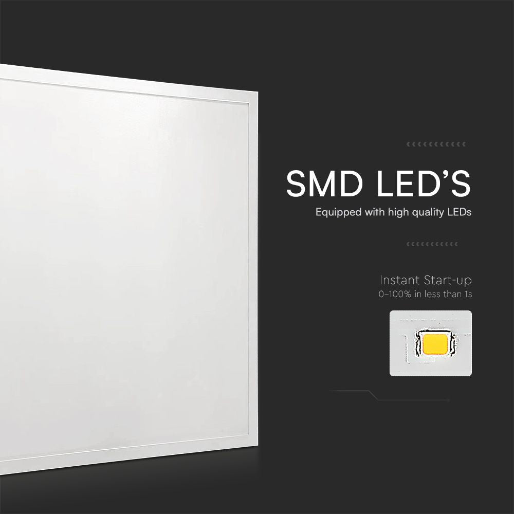 36W LED Panel - Bagbelyst, 595x595mm, IP65, Flimmerfri, 4000K, 120lm/W, V-Tac Pro serie, 5 års garanti