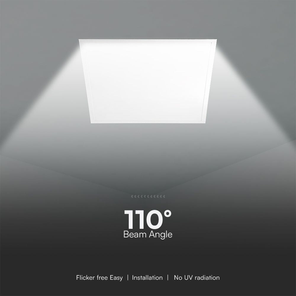 36W LED Panel - Bagbelyst, 595x595mm, IP65, Flimmerfri, 4000K, 120lm/W, V-Tac Pro serie, 5 års garanti