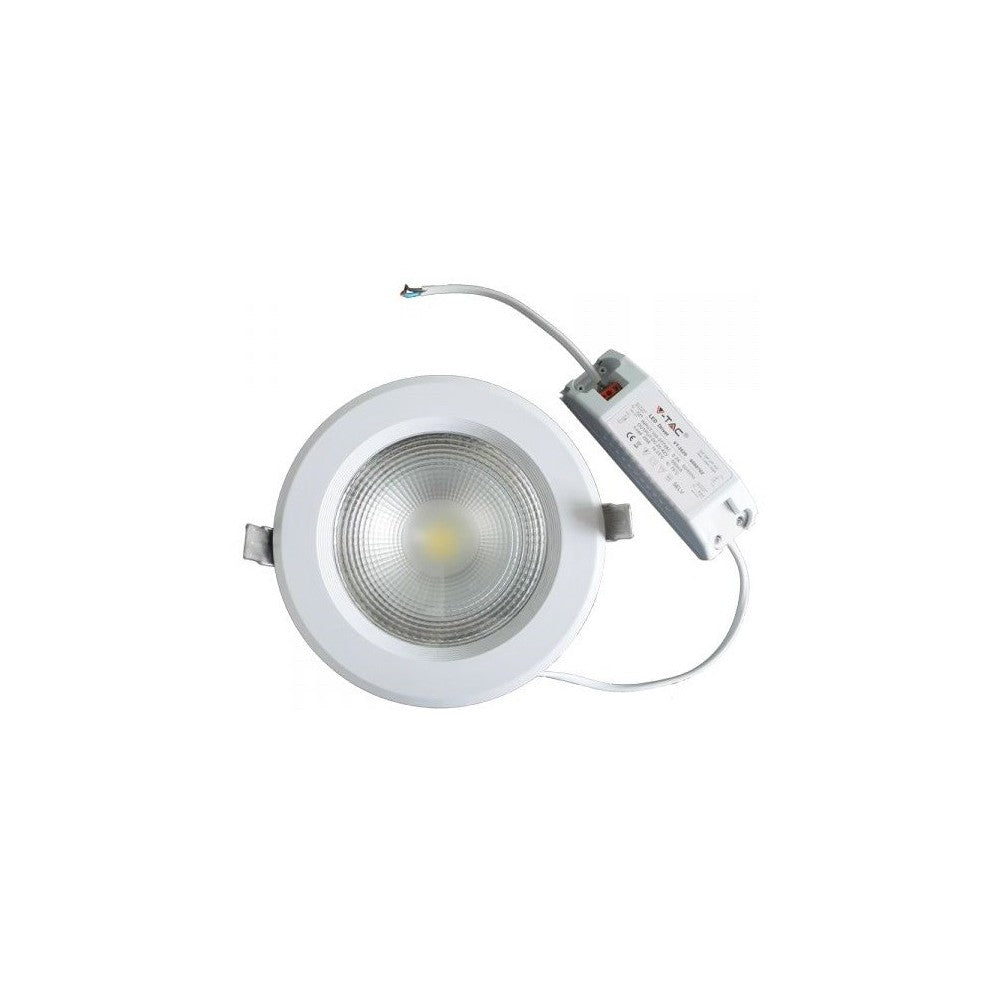 V-Tac 20W LED indbygningsspot - Erstatter 180W, Ø16,7cm hul, Ø18cm mål, 230V