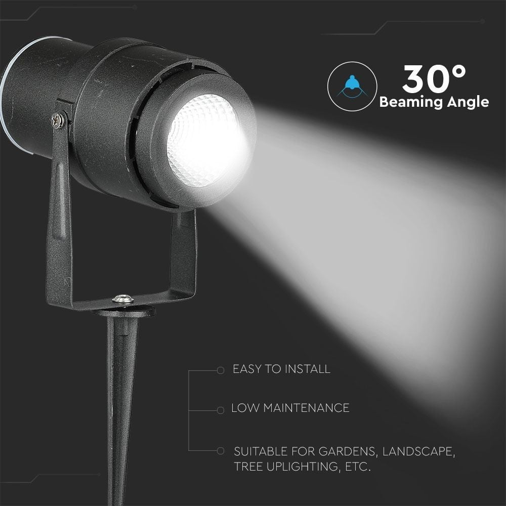 V-Tac 12W LED Havelampe Sort IP65 230V 720lm RA80