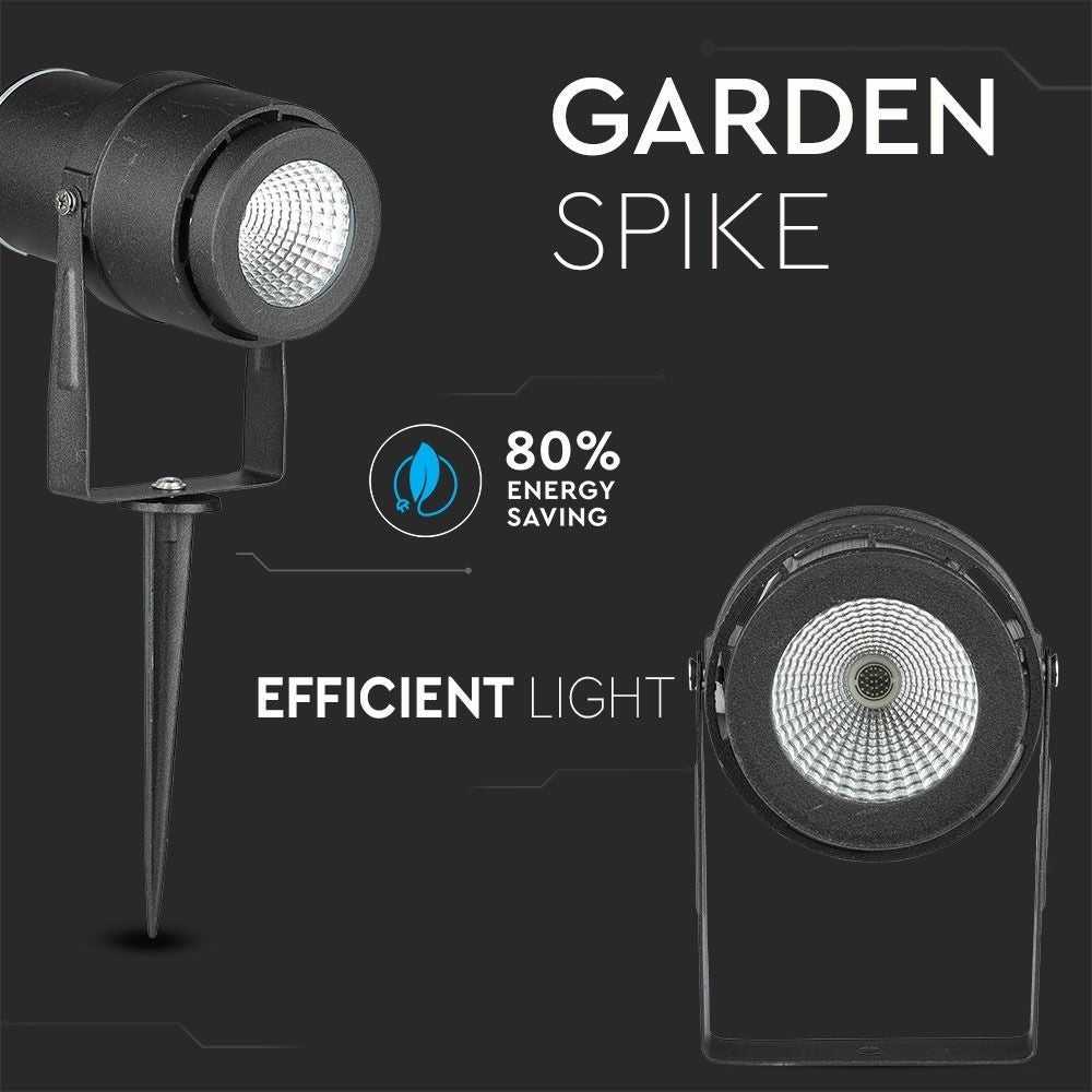 V-Tac 12W LED Havelampe Sort IP65 230V 720lm RA80