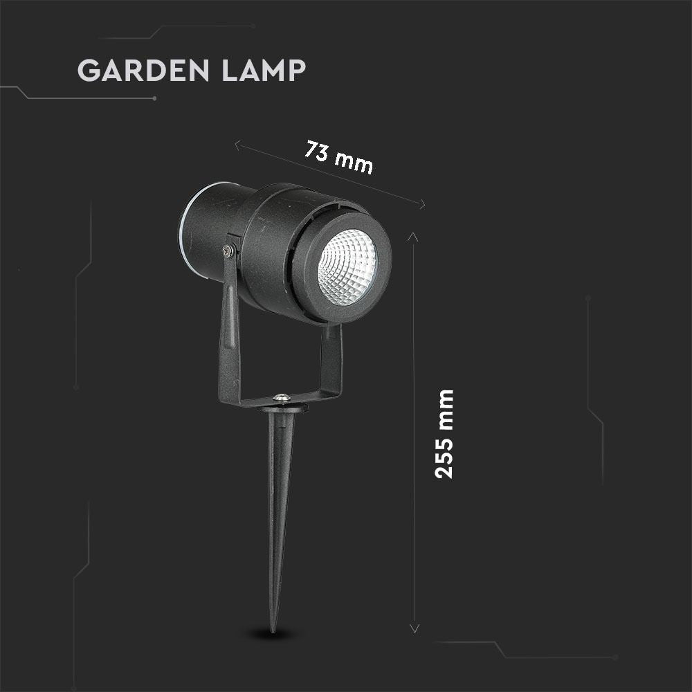 V-Tac 12W LED Havelampe Sort IP65 230V 720lm RA80