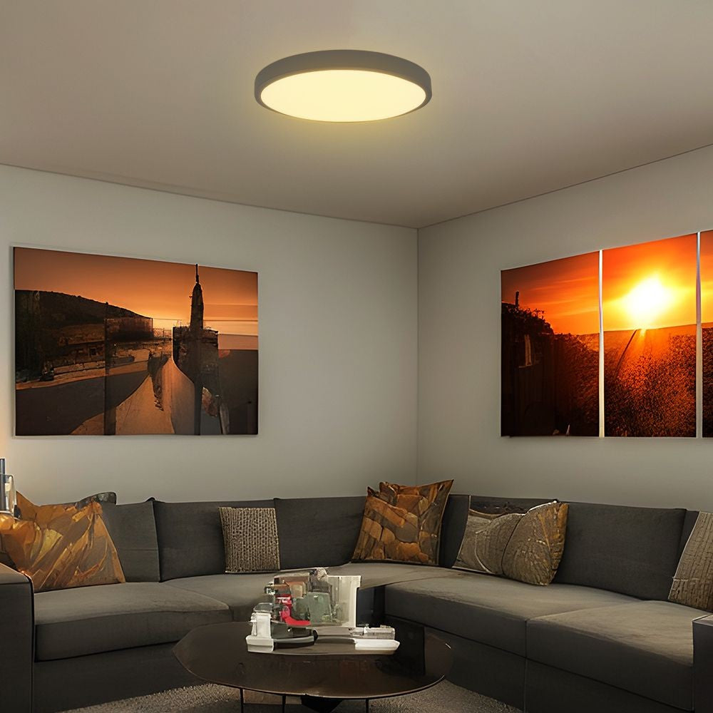 36W LED Dome Lys - Samsung Chip, 3000K, Rund, Sort Ramme, IP44, 5 Års Garanti