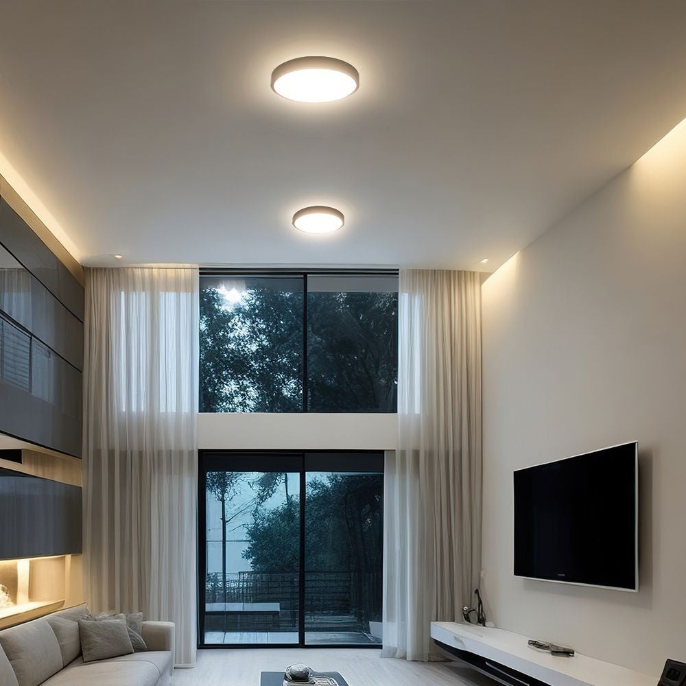 18W LED Loftlampe med Sensor og Samsung Chip, 4000K, Rund Form, Sort Ramme, IP44 Beskyttelse