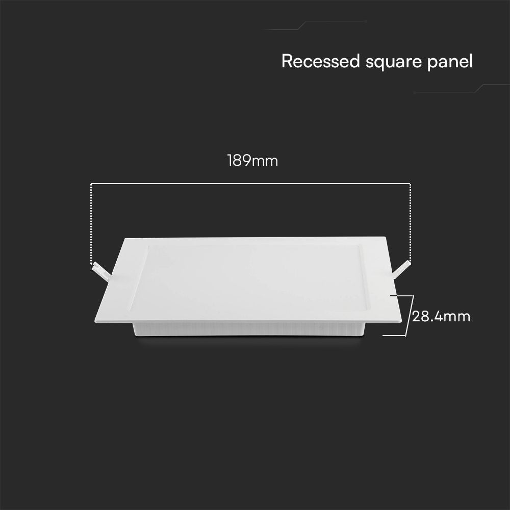 12W Panel Belysning med Samsung Chip, 3000K, Firkantet Design - 5 års Garanti
