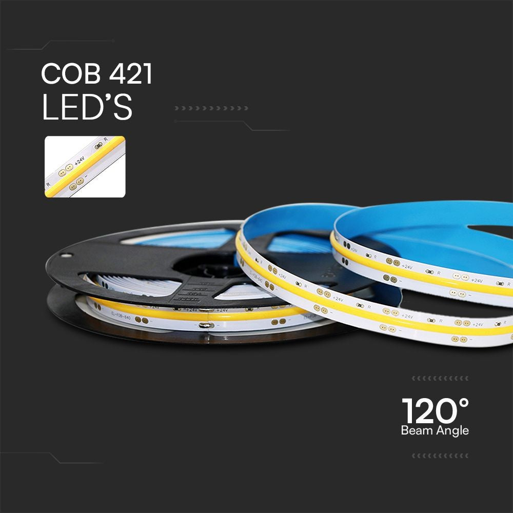 LED COB Stribelys 10W/M - 4000K, IP20, 24V - Energibesparende og effektiv belysning til ethvert rum