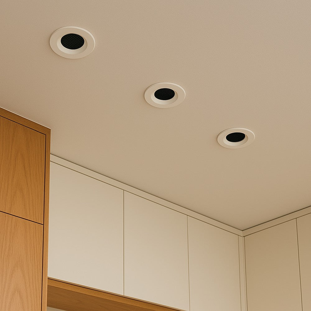 12W Honey Comb Downlight - 3-i-1, Hvid Ring + Sort, Varmtonet - Effekt: 12W, 1180lm, RA90