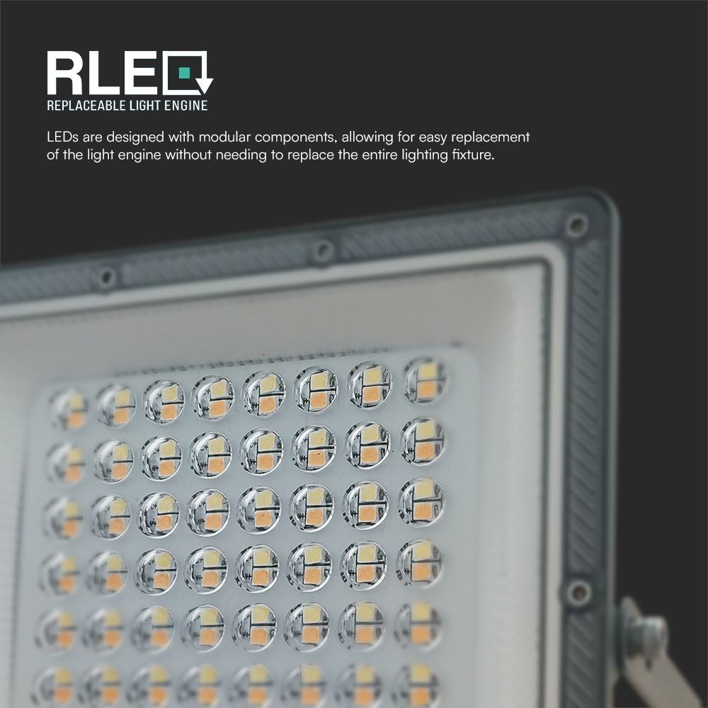 50W LED projektør med 3-i-1 funktion og Gun Grey hus - Effekt: 50W, 5000lm, RA80, IP65.