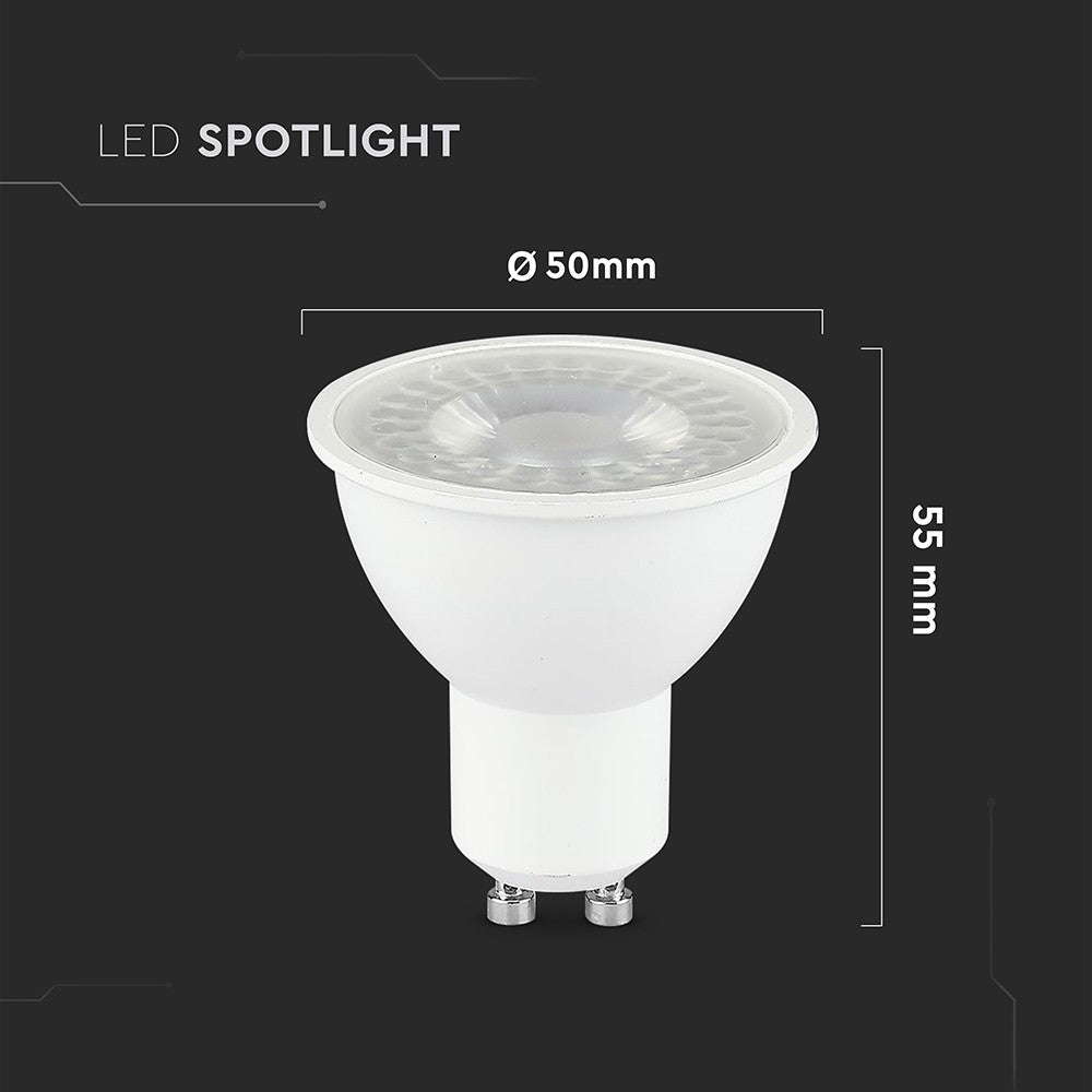 GU10 Spotlight 7.5W - Plastik, 3000K, 110d - Høj lysstyrke og energieffektivitet til din belysning!