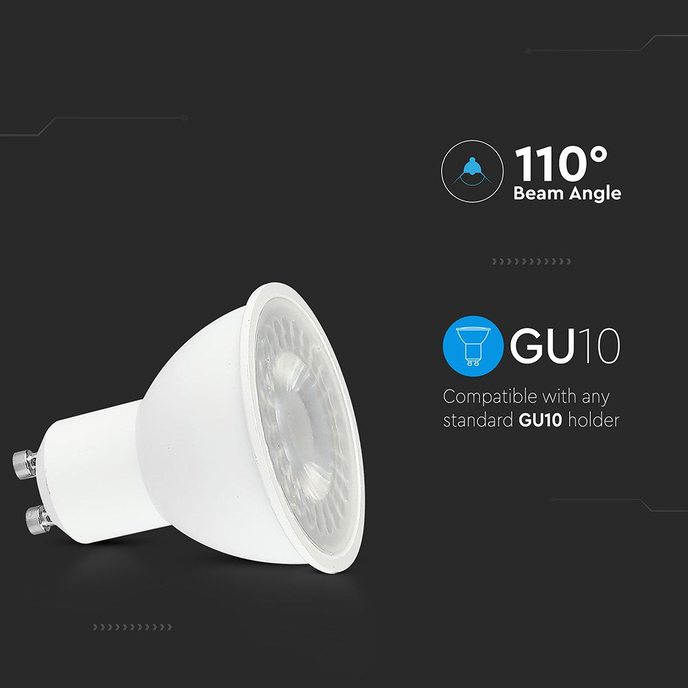 GU10 Spotlight 7.5W - Plastik, 3000K, 110d - Høj lysstyrke og energieffektivitet til din belysning!
