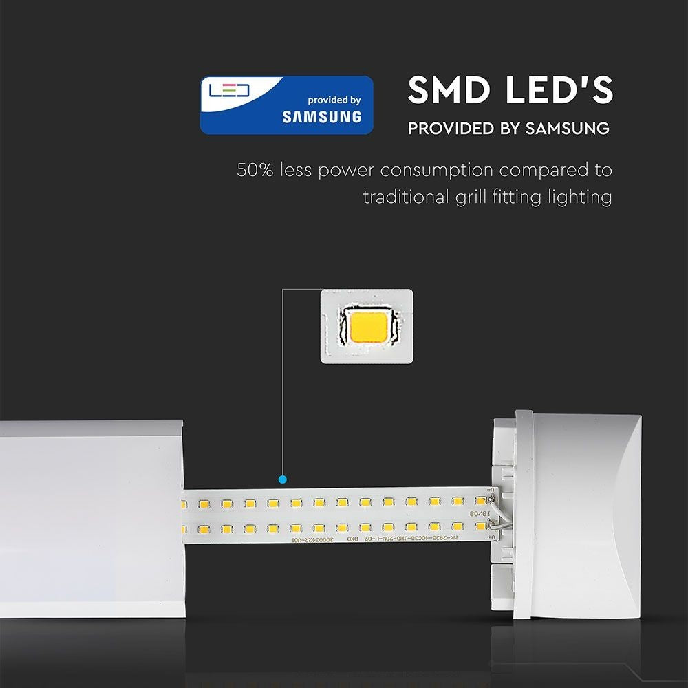 V-Tac 40W LED Armatur - Samsung Chip, 120 cm, 230V, 4800lm, RA80, 5 års garanti