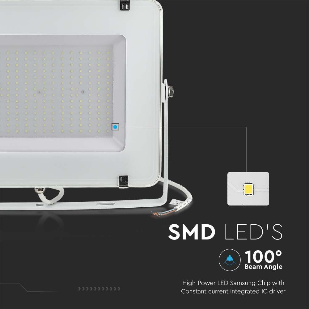 V-Tac 200W LED projektør - Samsung LED chip, arbejdslampe, udendørs, 5 års garanti