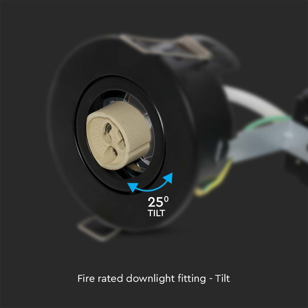 Indbygningsspot V-Tac - Sort GU10, IP20, 230V, 3 års producentgaranti