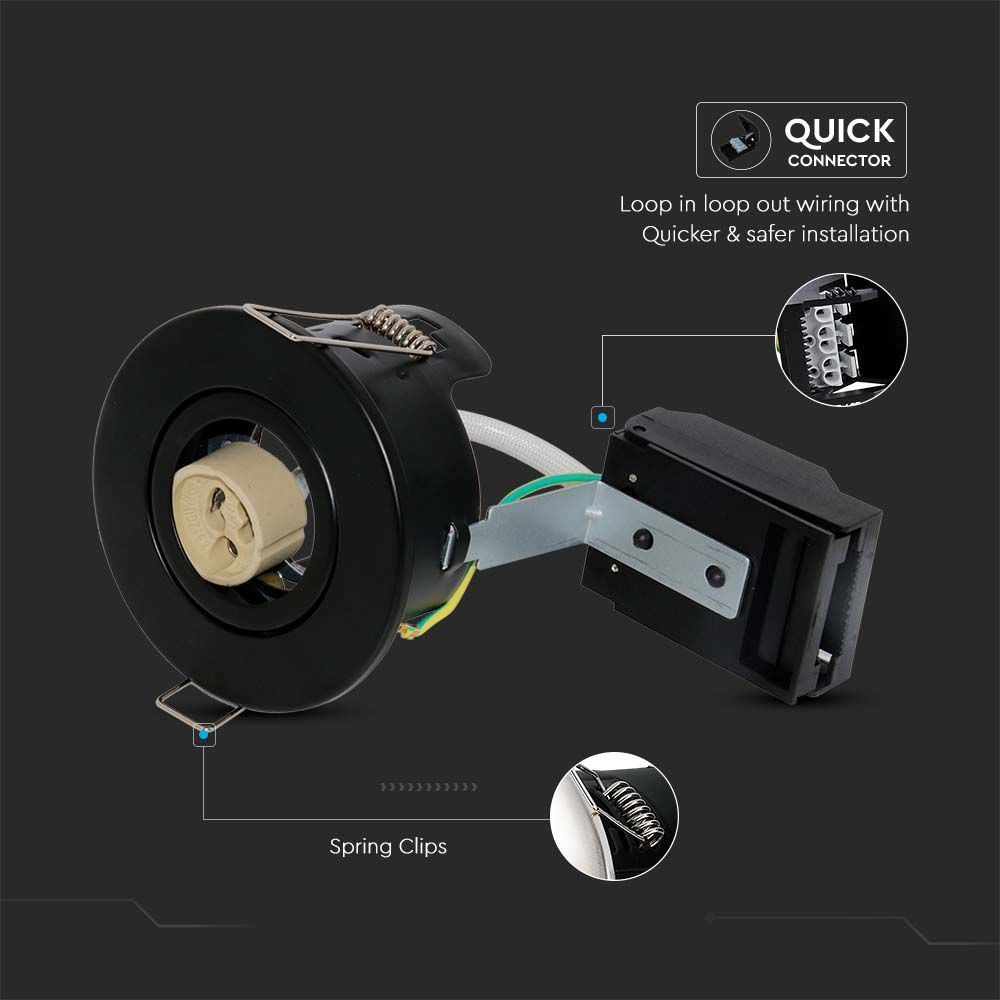 Indbygningsspot V-Tac - Sort GU10, IP20, 230V, 3 års producentgaranti
