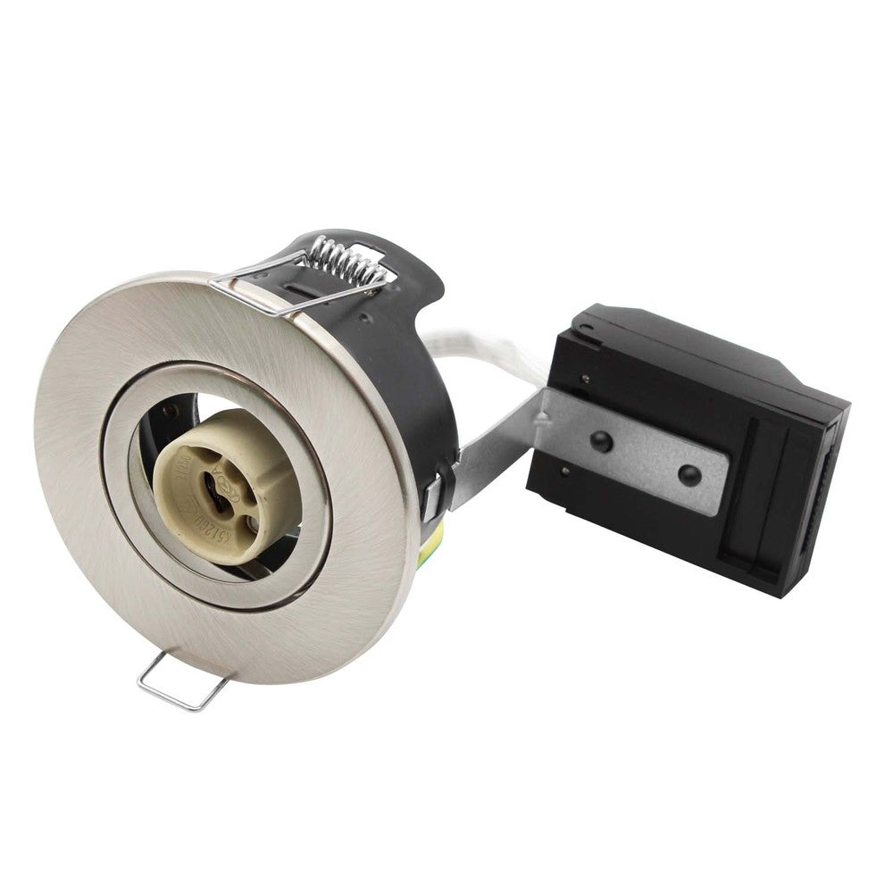 V-Tac indbygningsspot - GU10, satin nikkel, IP20, 230V, 3 års producentgaranti