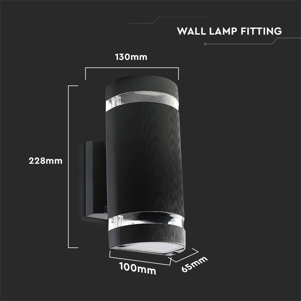 Sort LED Væglampe E27 IP44 V-Tac Pro med 3 års garanti