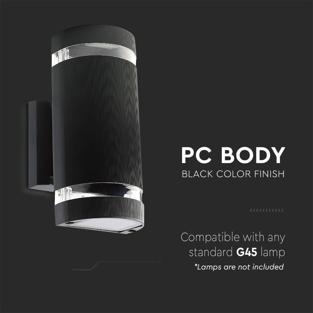 Sort LED Væglampe E27 IP44 V-Tac Pro med 3 års garanti