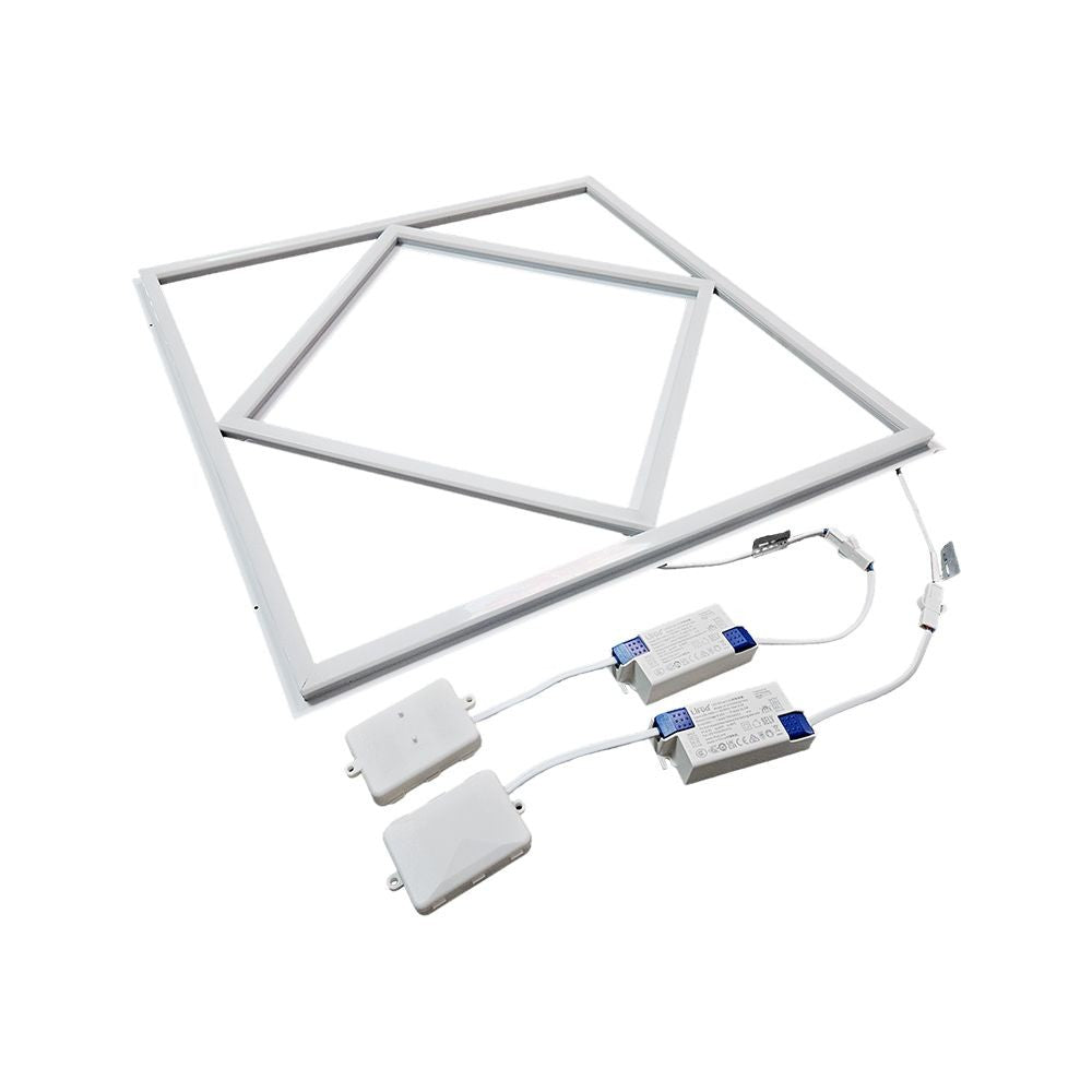 Hexagon Diamant LED Panel 60x60 - 60W, 6000lm, hvid kant