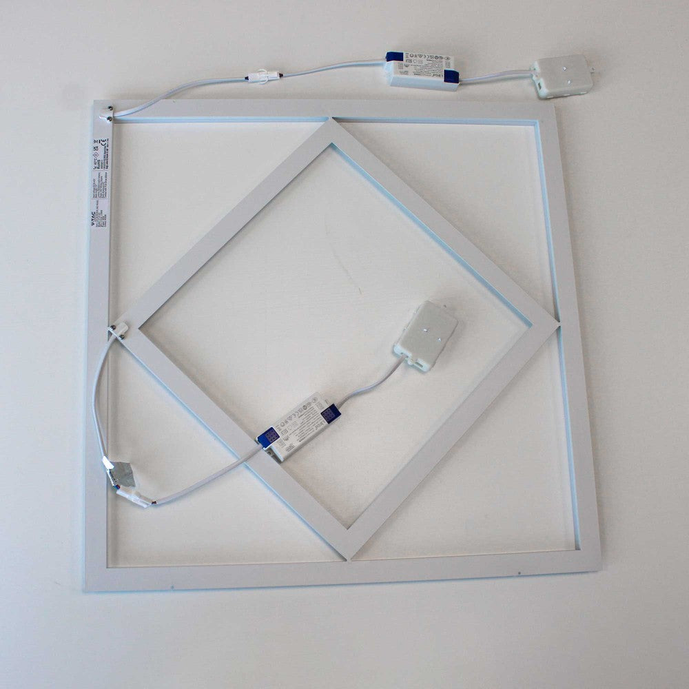 Hexagon Diamant LED Panel 60x60 - 60W, 6000lm, hvid kant