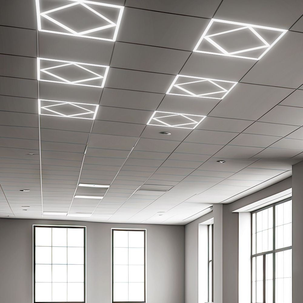 Hexagon Diamant LED Panel 60x60 - 60W, 6000lm, hvid kant