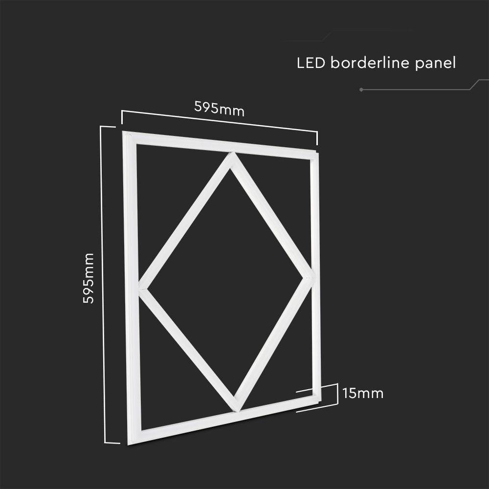 Hexagon Diamant LED Panel 60x60 - 60W, 6000lm, hvid kant