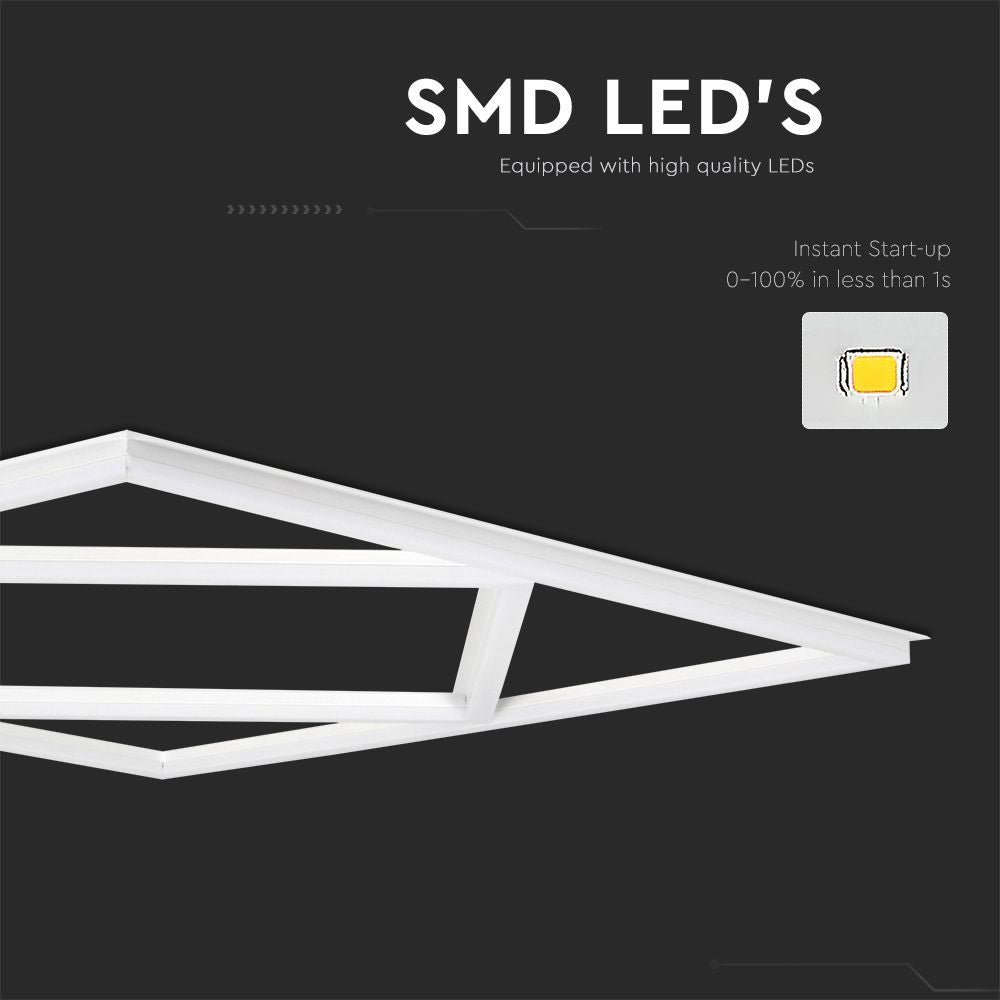 Hexagon Diamant LED Panel 60x60 - 60W, 6000lm, hvid kant