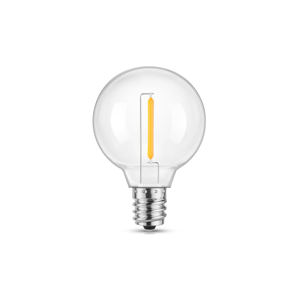 1W LED kronepære - G40, kultråd, klart glas, E14 (230V, 50lm, RA80)