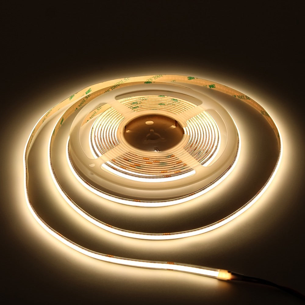 5 meter Dot-fri COB-LED-strips med 320 LED pr. meter, 4000K, 24V, 4W/m, høj farvegengivelse (RA95) - IP20