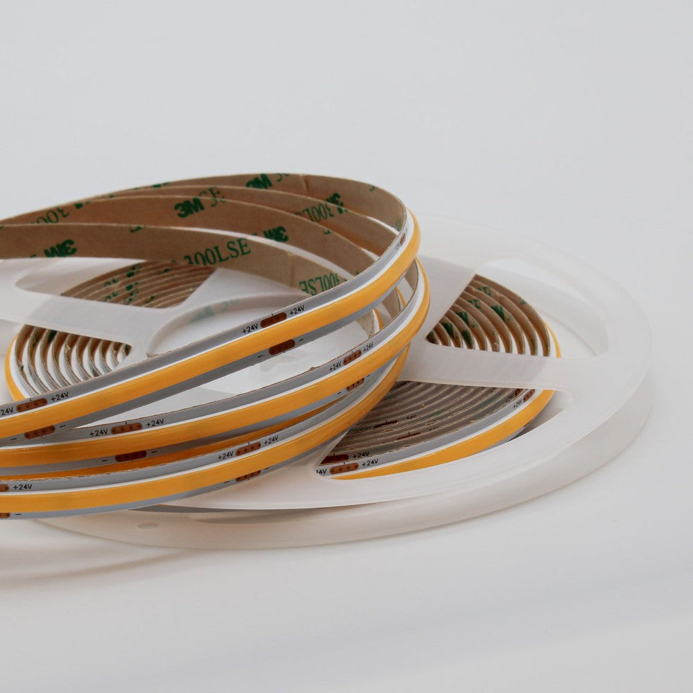 5 meter Dot-fri COB-LED-strips med 320 LED pr. meter, 4000K, 24V, 4W/m, høj farvegengivelse (RA95) - IP20