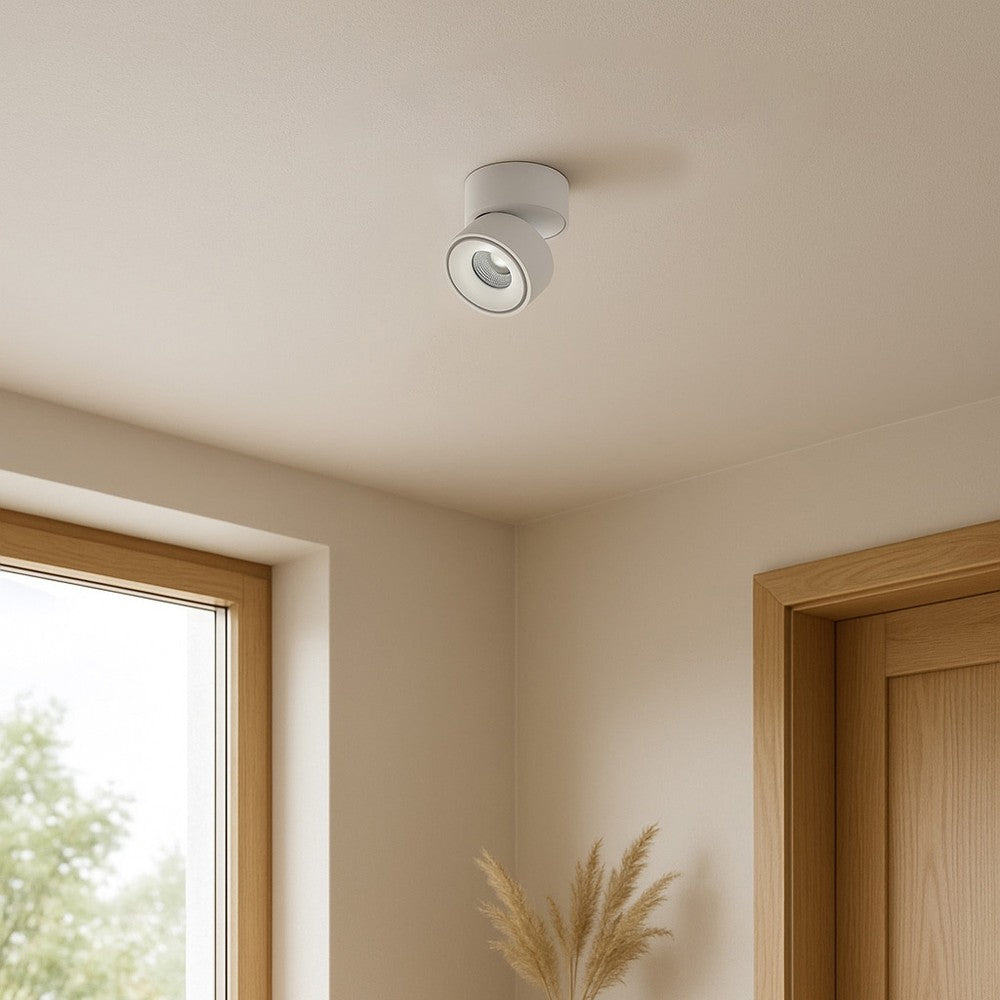 Dæmpbar LED loftspot RA98 - 10W, hvid, justerbar, til påbygning