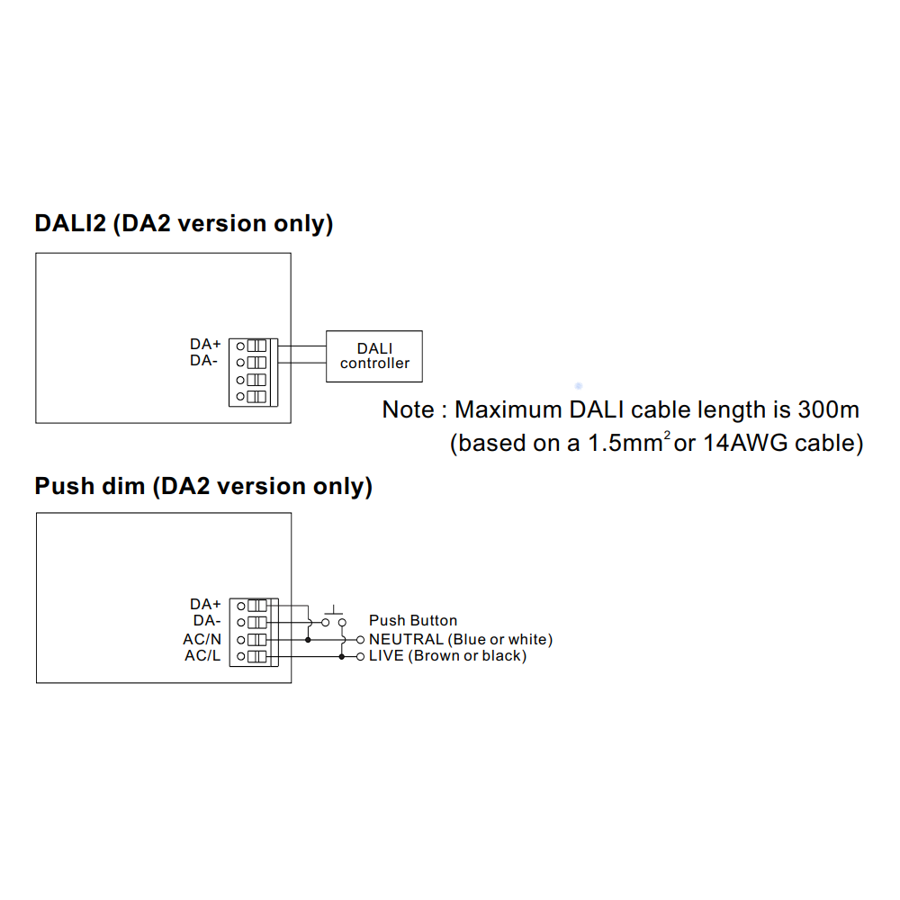 Meanwell LCM-40DA DALI dæmpbar driver til LED panel - Med Dali interface + push dim (29W LED paneler, 230V input)