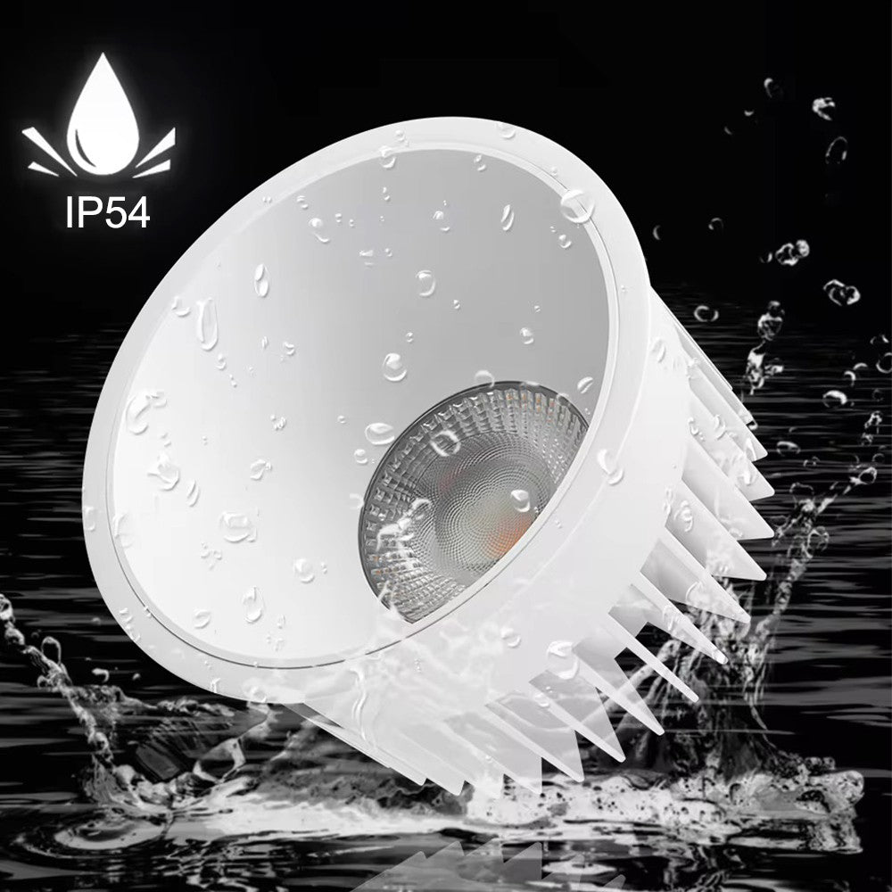 DimToWarm RA94 indbygningsspot - 10W, Hul: Ø7,5 cm, Mål: Ø8,5 cm, hvid kant, 230V