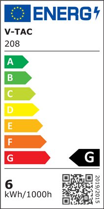 V-Tac 6,5W LED spotpære - Samsung LED chip, 12V, MR16 / GU5.3, erstatning for 55W, 450lm, RA80, 5 års garanti