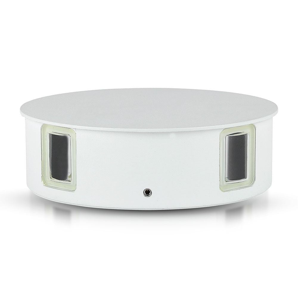 V-Tac 4W LED hvid væglampe - Rund, IP65 udendørs, 230V, inkl. lyskilde