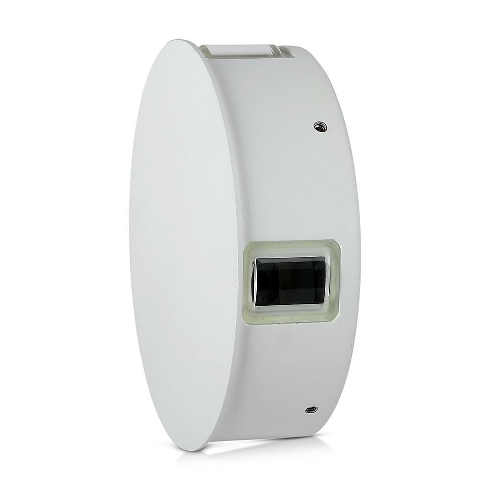 V-Tac 4W LED hvid væglampe - Rund, IP65 udendørs, 230V, inkl. lyskilde