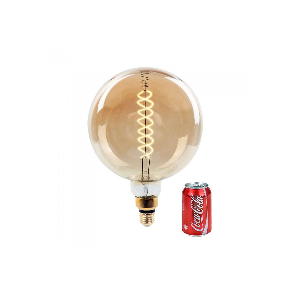 V-Tac 8W LED kæmpe globepære - Kultråd, Ø20 cm, dæmpbar, ekstra varm hvid, 2000K, E27 - Erstatter 40W
