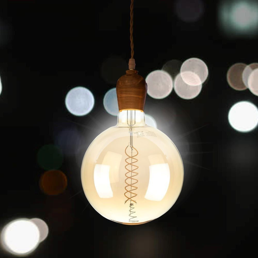 V-Tac 8W LED kæmpe globepære - Kultråd, Ø20 cm, dæmpbar, ekstra varm hvid, 2000K, E27 - Erstatter 40W