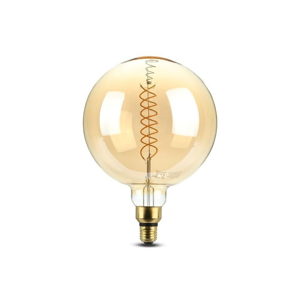 V-Tac 8W LED kæmpe globepære - Kultråd, Ø20 cm, dæmpbar, ekstra varm hvid, 2000K, E27 - Erstatter 40W