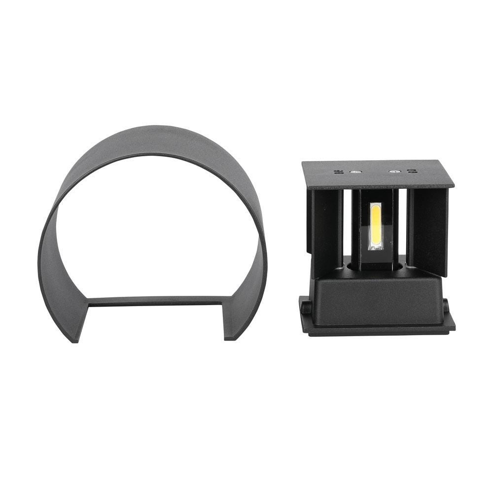 V-Tac 5W LED udendørs væglampe - Rund, justerbar spredning, IP65, inkl. lyskilde