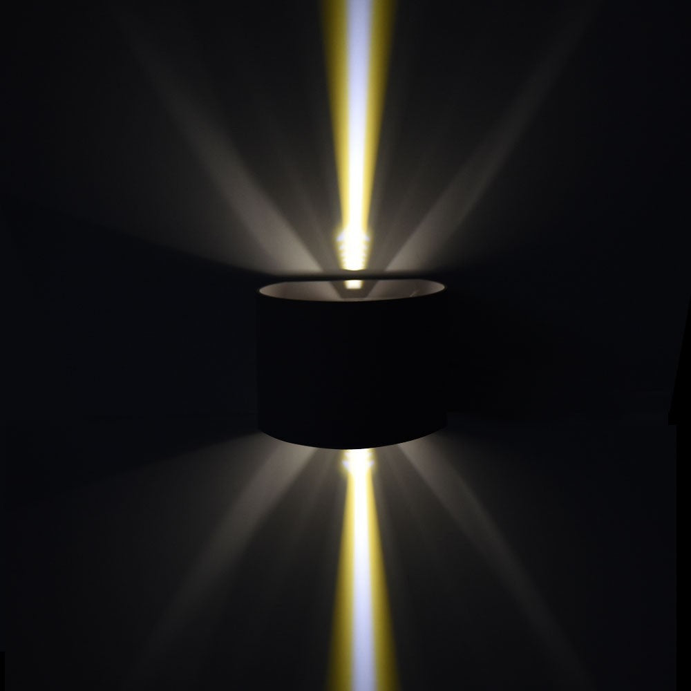V-Tac 5W LED udendørs væglampe - Rund, justerbar spredning, IP65, inkl. lyskilde