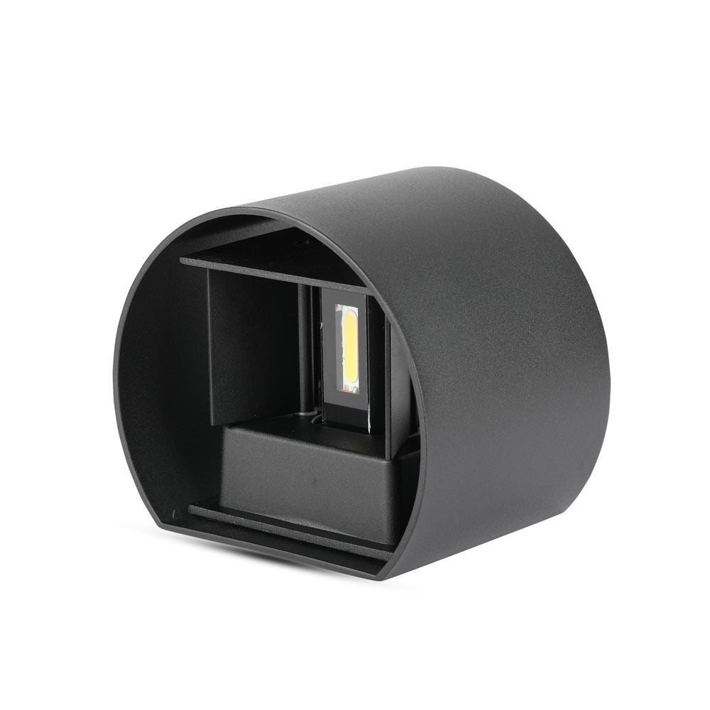 V-Tac 5W LED udendørs væglampe - Rund, justerbar spredning, IP65, inkl. lyskilde