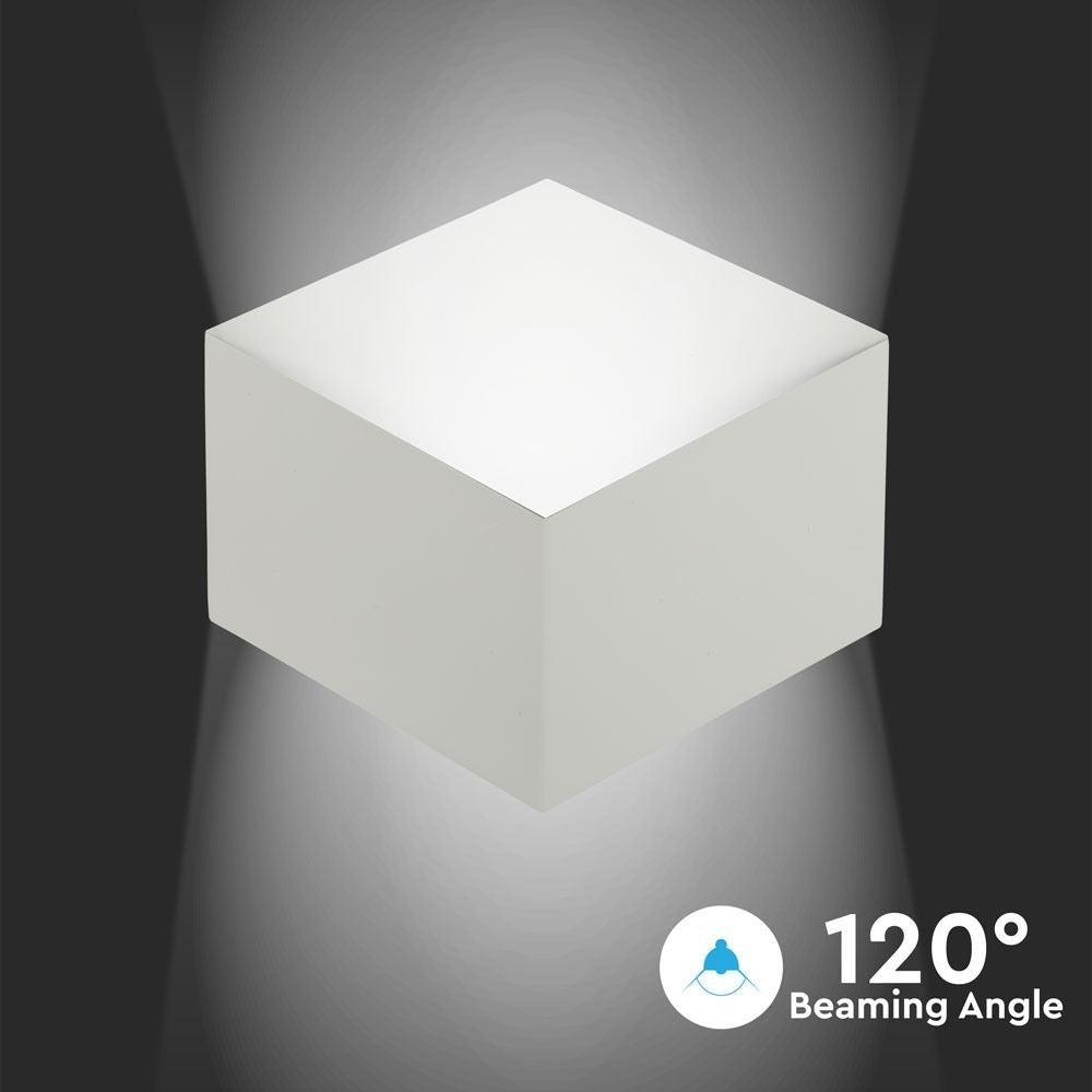 V-Tac 3W LED væglampe - Hvid, IP20 indendørs, 230V, inkl. lyskilde (Effekt: 3W, Input: 230V, 300lm, RA 80)