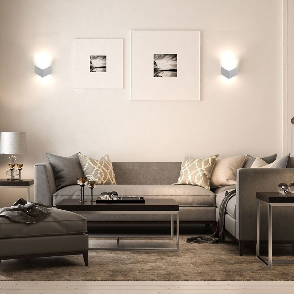 V-Tac 3W LED væglampe - Hvid, IP20 indendørs, 230V, inkl. lyskilde (Effekt: 3W, Input: 230V, 300lm, RA 80)